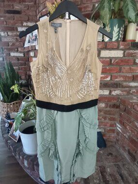 Sachin + Babi Silk Beaded Ruffle Dress